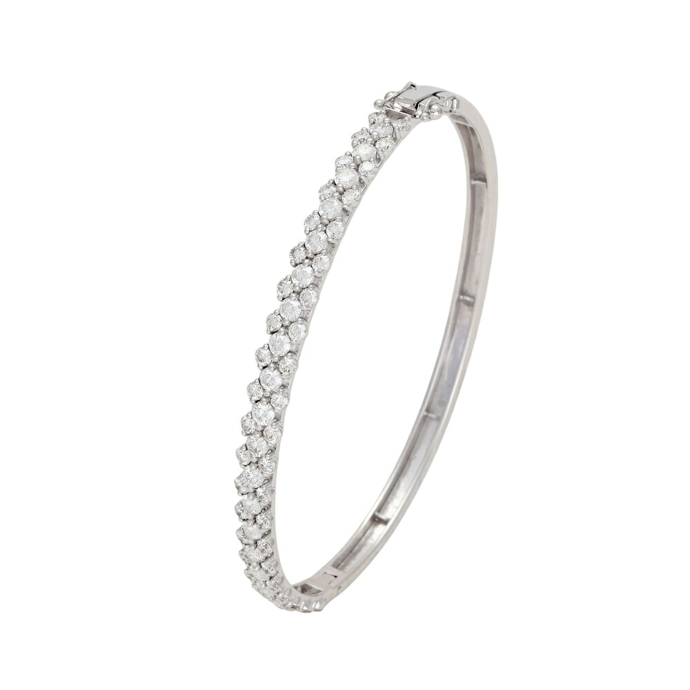 K18ホワイトゴールド ダイヤモンド バングル ブレスレット Bangle 18金 18K WG diamond 送料無料 ラッピング無料｜ジェムキャッスルゆきざきLadies