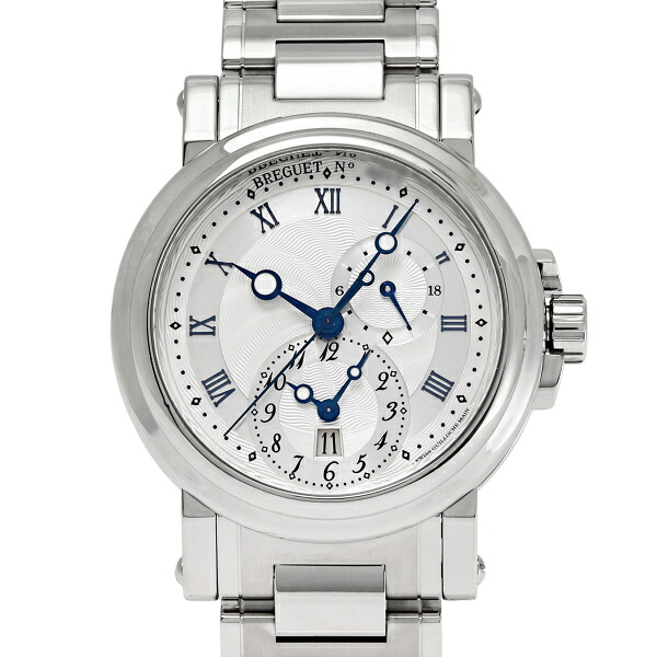 ブレゲ Breguet マリーン GMT 5857ST/12/SZ0 シルバー文字盤 中古 腕時計 メンズ