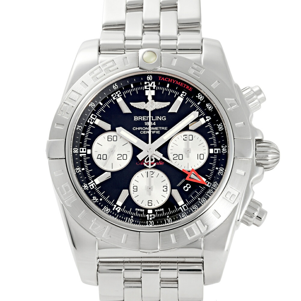 ブライト輪っか BREITLING クロノマット 44 GMT (AB042011/BB89-375A) AB042B56PA 黒いこと文字記号盤 中古 ウオッチ メンズ メンズ腕時計-腕時計