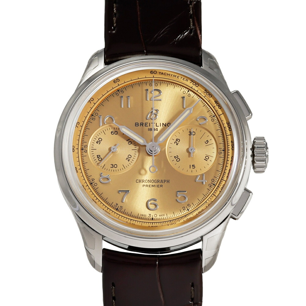 ブライト輪っか BREITLING プレミエ B09 クロノグラフ 40 AB0930F51H1P1 ゴールド文字記号盤 新品 ウオッチ メンズ メンズ腕時計-腕時計