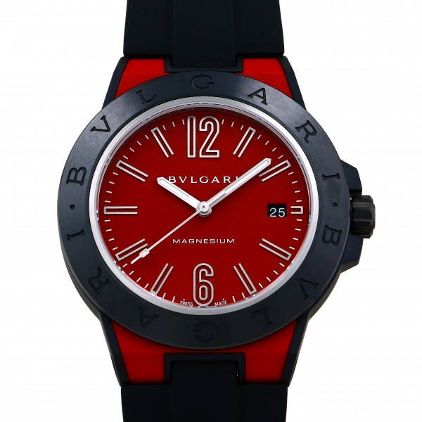 名入れ無料 ブルガリ Bvlgari ディアゴノ マグネシウム Dg41c9smcvd Sp レッド文字盤 新品 腕時計 メンズ 国内正規総代理店アイテム Www Purpleforparents Us