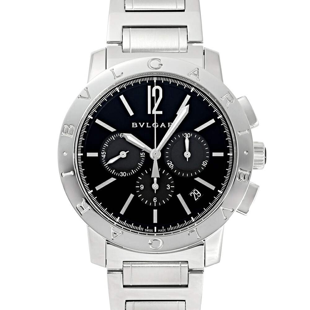ブル小峡谷 BVLGARI ブルガリブルガリ クロノグラフ 102045 BB41BSSDCH 黒いこと文字記号盤 降車口 ウオッチ メンズ メンズ腕時計-腕時計