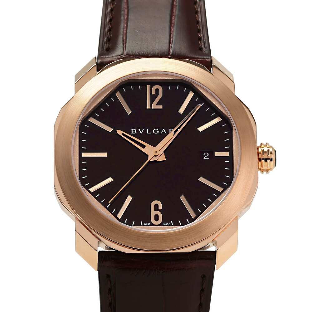 ブルガリ BVLGARI オクト 102702 OCP41C1GLD ダークブラウン文字盤 新品 腕時計 メンズ|ジェムキャッスルゆきざき