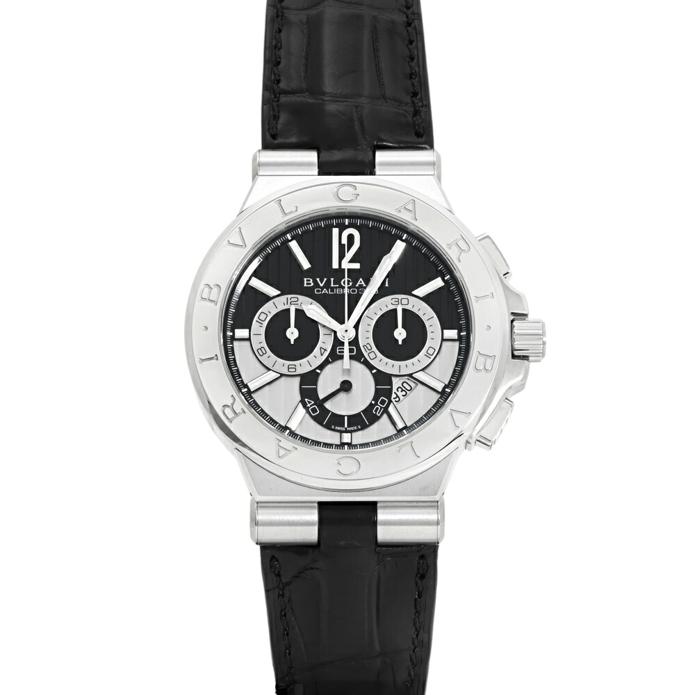 ブルガリ BVLGARI ディアゴノ カリブロ 303 クロノグラフ DG42BSLDCH ブラック文字盤 新品 腕時計 メンズ
