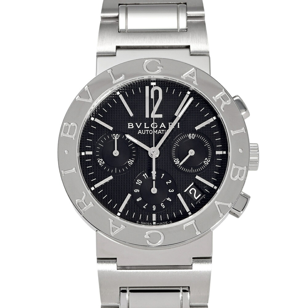 ブル小峡谷 BVLGARI ブルガリブルガリ 101377 BB38BSSDCH 黒いこと文字記号盤 新品 ウオッチ メンズ メンズ腕時計-腕時計