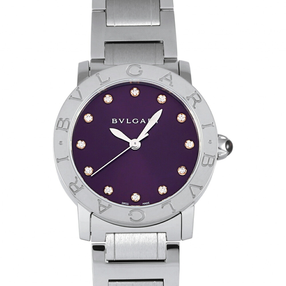 ブル小峡谷 BVLGARI ブルガリブルガリ 102607 BBL33C7SS/12 パープル文字記号盤 新品 ウオッチ メンズ