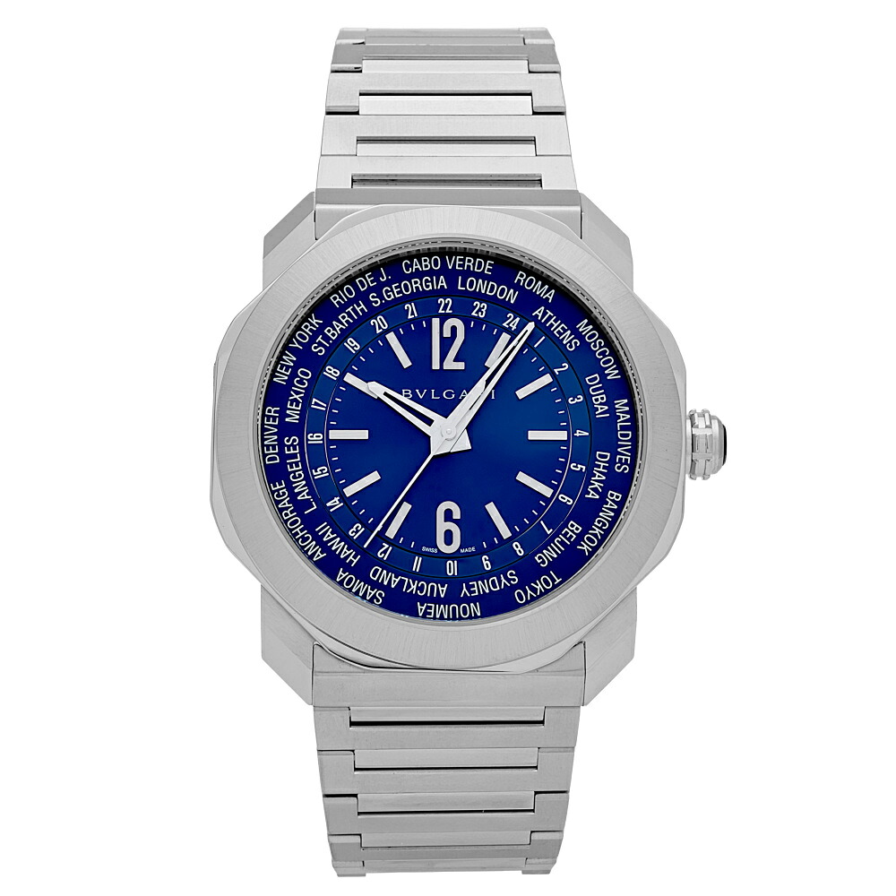 ブルガリ BVLGARI オクト 103481 OC41C3SSWT ブルー文字盤 新品 腕時計 メンズ｜ジェムキャッスルゆきざき