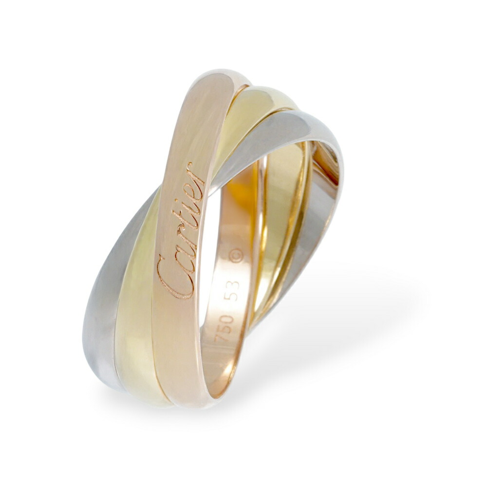 【美品】Cartier トリニティ リング SM #55 K18 約15号 楽天市場】カルティエ 指輪 K18YG K18WG K18PG トリニティリング 幅5.1