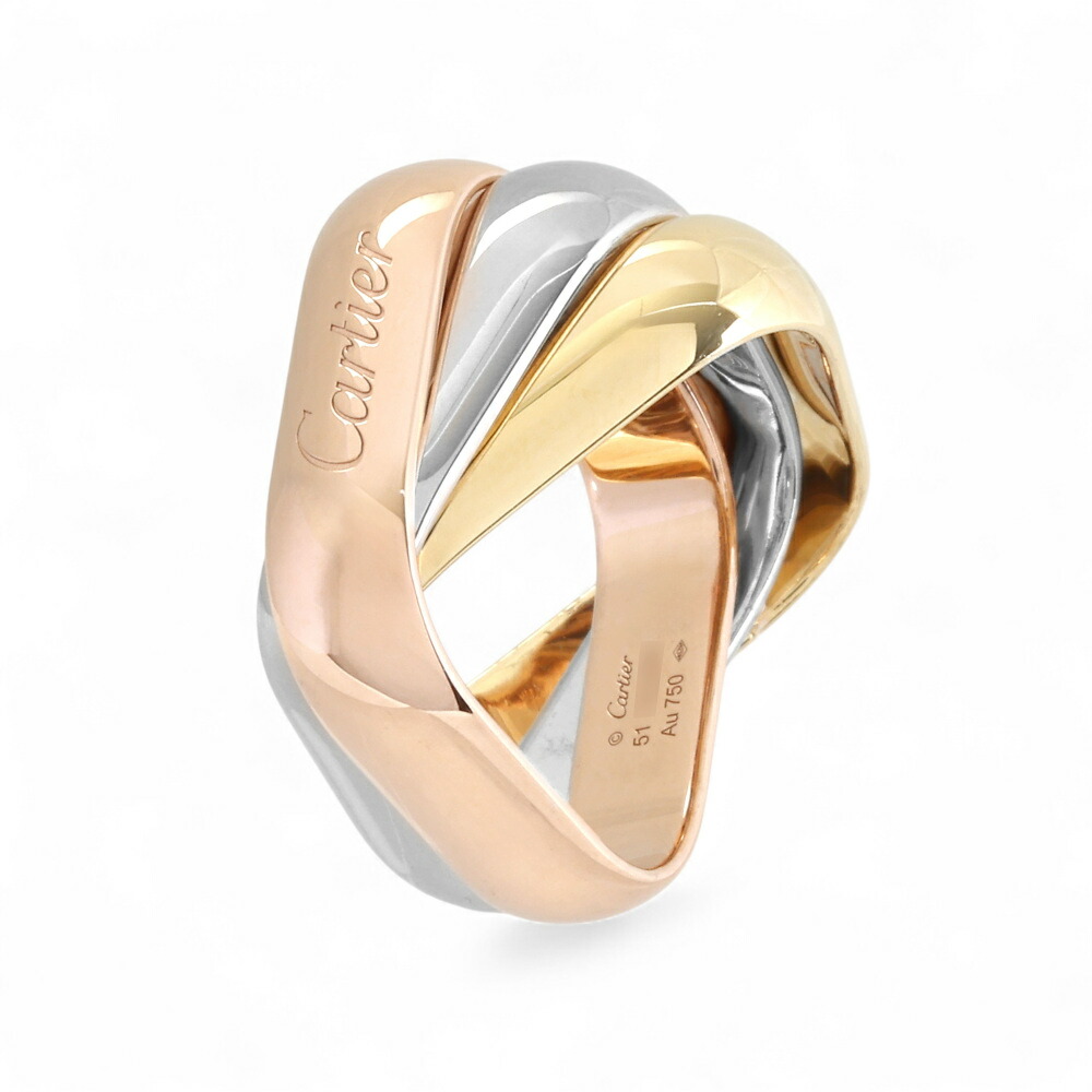 楽天市場】カルティエ 指輪 K18YG K18WG K18PG トリニティリング 幅5.1