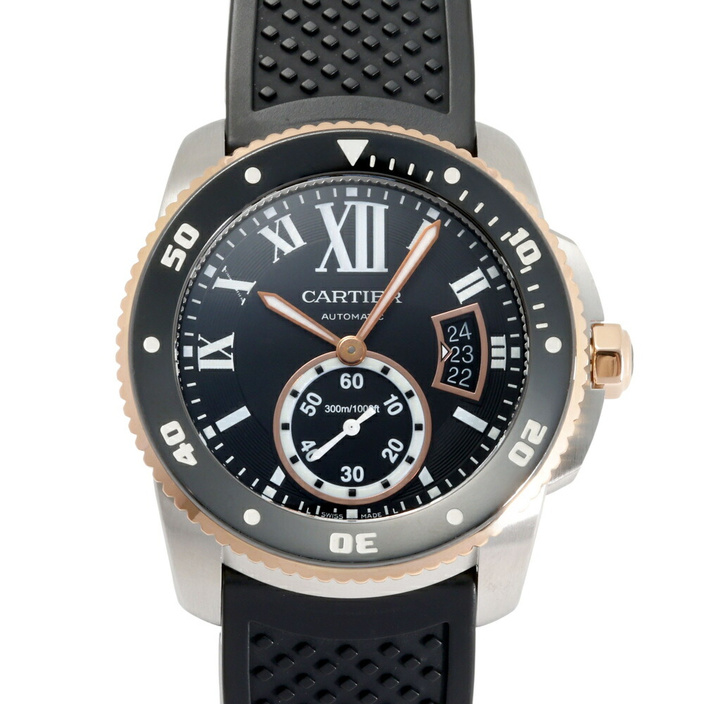 カルティエ Cartier カリブル ドゥ ダイバー W7100055 ブラック文字盤 中古 腕時計 メンズ