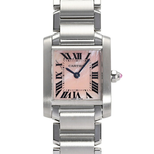 カルティエ Cartier タンク フランセーズ W51028Q3 ピンク文字盤 中古 腕時計 レディース