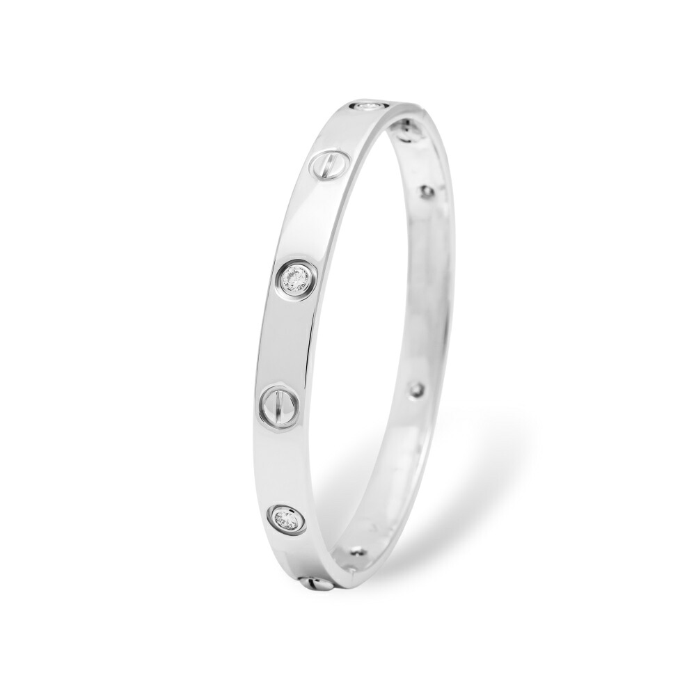 カルティエ ラブ K18ホワイトゴールド ブレスレット 中古 Cartier バングル Bracelet 18金 18K WG USED 中古品 ブランド品 美品 送料無料 ラッピング無料 Bangle｜ジェムキャッスルゆきざき