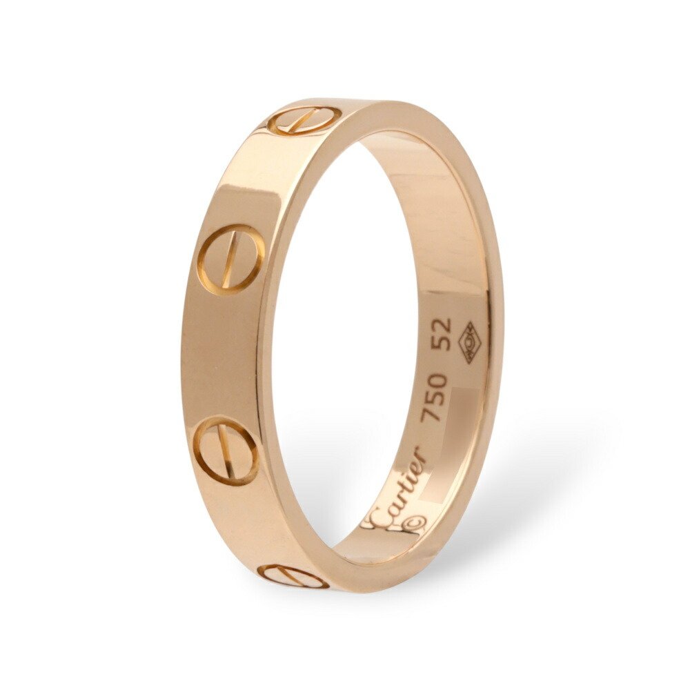 カルティエ ラブ ミニ K18ピンクゴールド リング 中古 Cartier 指輪 Ring 18金 18K PG USED 中古品 ブランド品 美品 送料無料 ラッピング無料|ジェムキャッスルゆきざき