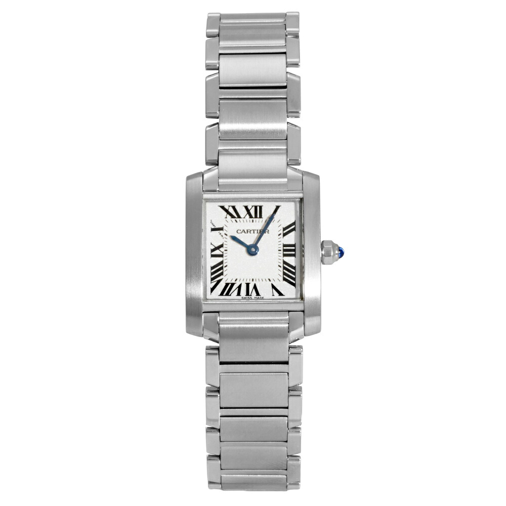 カルティエ Cartier 貯蔵タンク フランセーズ SM W51008Q3 しろがね色文字記号盤 中古 ウオッチ レディース