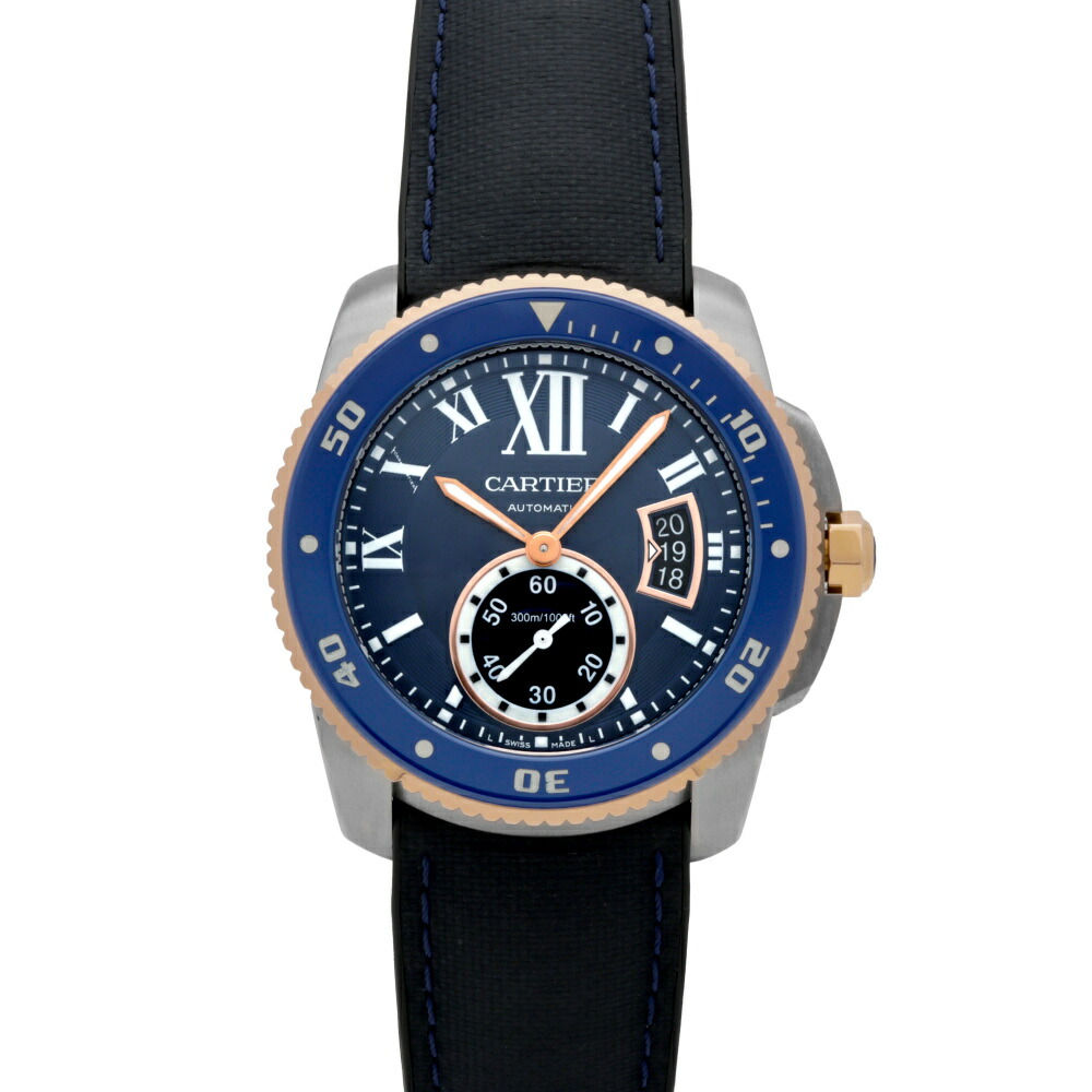 カルティエ Cartier カリブル ドゥ ダイバー W2CA0008 ブルー文字盤 中古 腕時計 メンズ｜ジェムキャッスルゆきざき