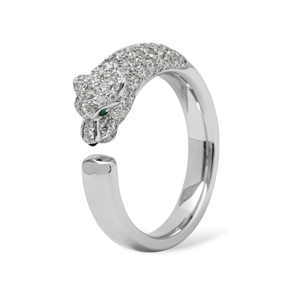 カルティエ パンテール スモールモデル K18ホワイトゴールド リング 中古 Cartier 指輪 Ring 18金 18K WG USED 中古品 ブランド品 美品 送料無料 ラッピング無料｜ジェムキャッスルゆきざき