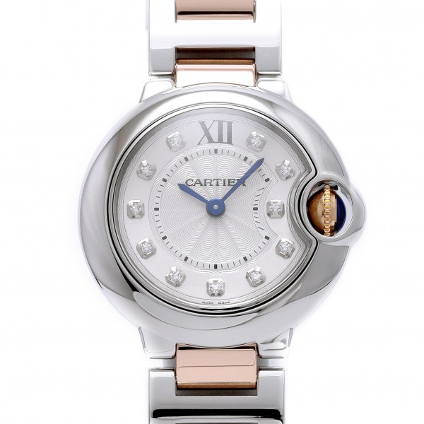 腕時計 レディース腕時計 定番人気 シルバー文字盤 We9030 バロンブルー Cartier カルティエ 中古 レディース 腕時計 Prometheo Pe