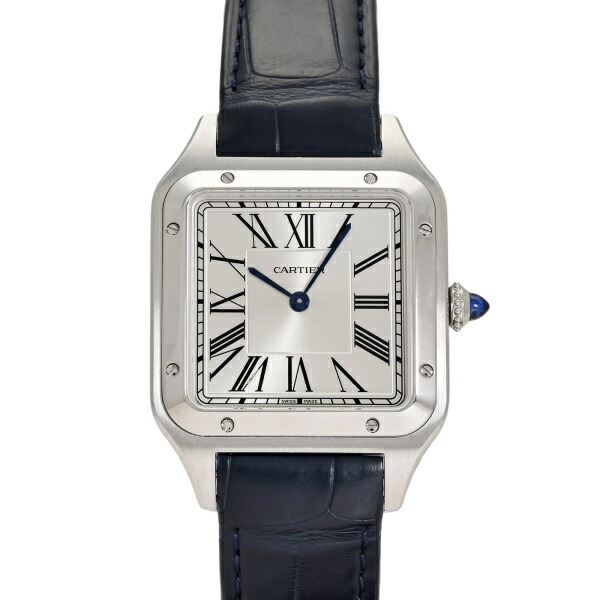 Cartier スクエア型時計サントスデュモンＬМ シルバー/ブラック WSSA0046 ブラック Cartier（カルティエ）サントス デュモンLM