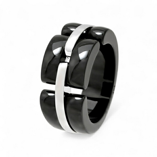 新品仕上済★美品シャネルK18WGウルトラリング 指輪ブラック 黒定価約35万円 シャネル CHANEL ウルトラリング K18WG/セラミック ジュエリー