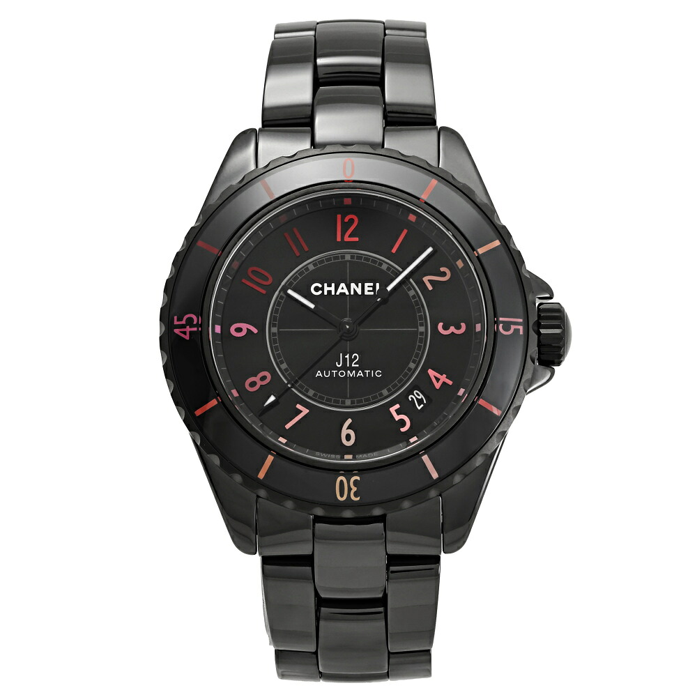シャネル CHANEL J12 BLUSH キャリバー 12.1 38mm 数量限定 H10312 ブラック/アラビア文字盤 新品 腕時計 メンズ 651,200円