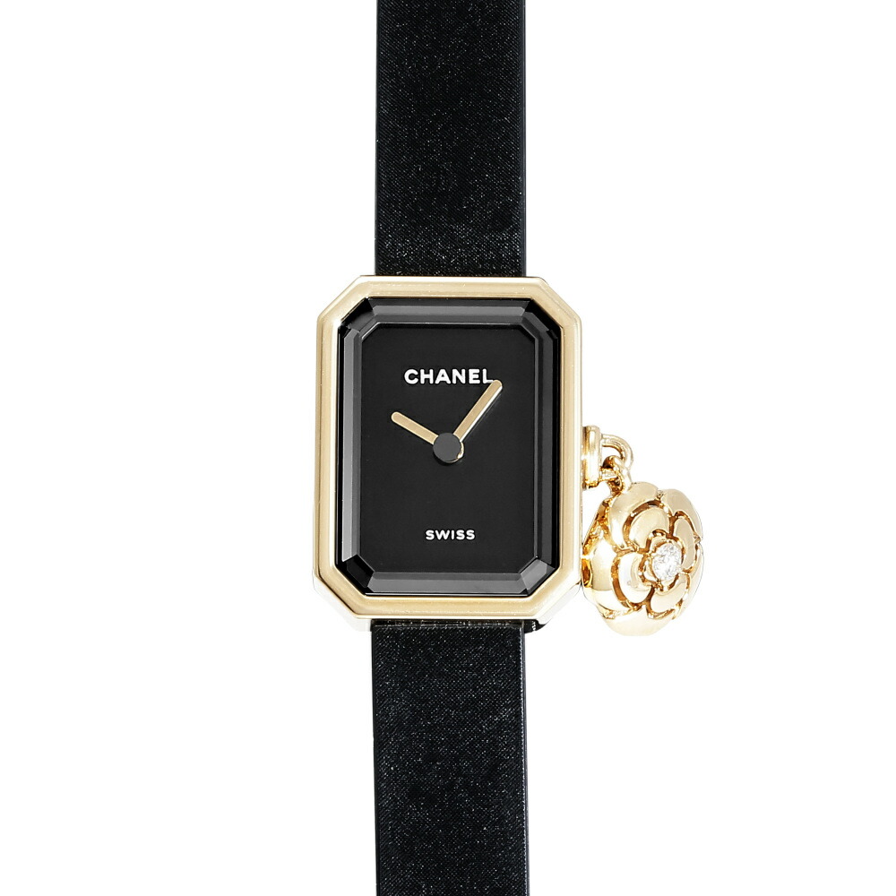 シャネル CHANEL プルミエール カメリア H6361 ブラック文字盤 中古 腕時計 レディース