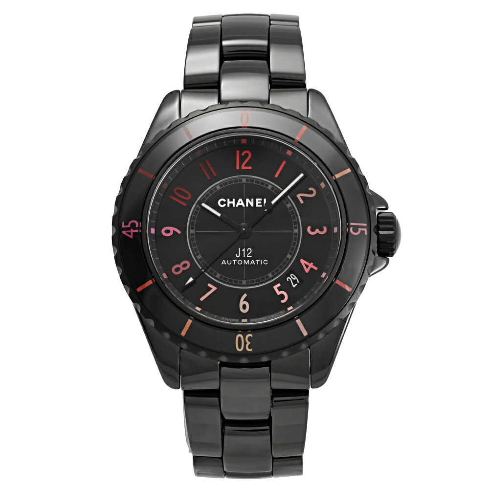 シャネル CHANEL J12 BLUSH キャリバー 12.1 38mm 数量限定 H10312 ブラック/アラビア文字盤 新品 腕時計 メンズ