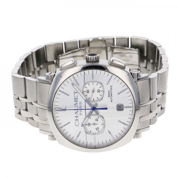 楽天市場 ショーメ Chaumet ダンディ クロノグラフ W 30b シルバー文字盤 中古 腕時計 メンズ ジェムキャッスルゆきざき