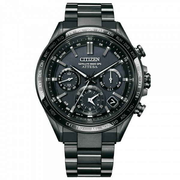 シチズン CITIZEN アテッサ ACT Line アクトライン ブラックチタンシリーズ CC4055-65E ブラック文字盤 腕時計 メンズ｜ジェムキャッスルゆきざき