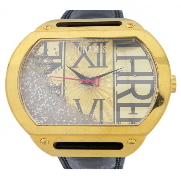 楽天市場 デュナミス Dunamis ヘラクレス He Y1 ゴールド文字盤 中古 腕時計 メンズ ジェムキャッスルゆきざき
