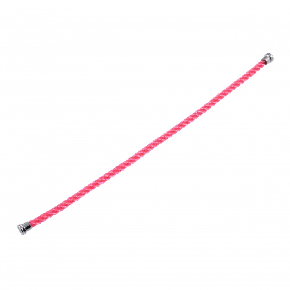フレッド ケーブル MM テキスタイル ネオンピンク サイズ14 ステンレス ブレスレット 新品