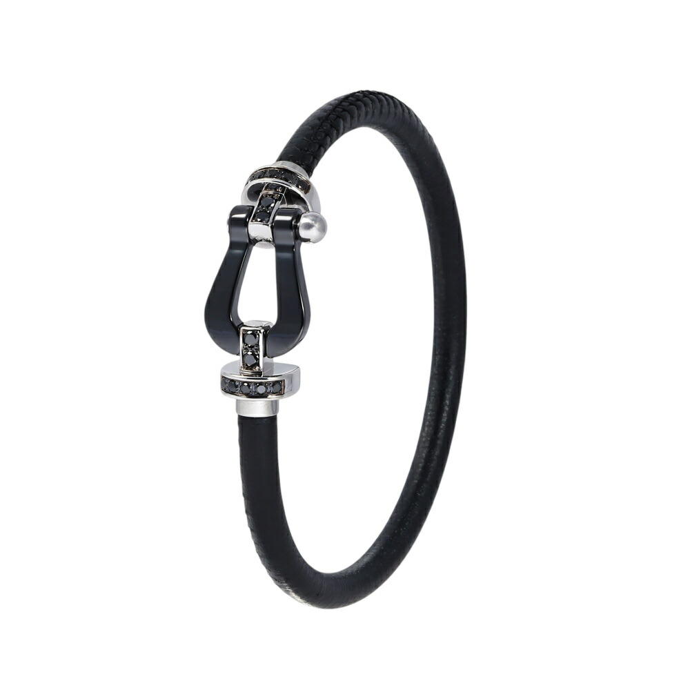 フレッド フォース10 K18ホワイトゴールド セラミック ステンレス ブレスレット 中古 バングル Bracelet 18金 18K WG USED 中古品 ブランド品 美品 送料無料 ラッピング無料｜ジェムキャッスルゆきざき