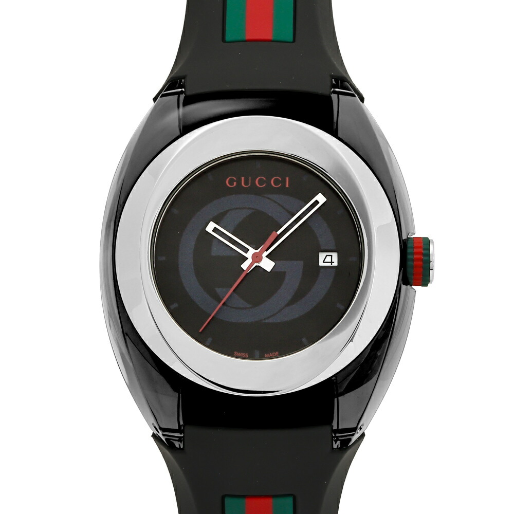 グッチ GUCCI シンク YA137101 黒いこと文字記号盤 新品 ウォッチ メンズ