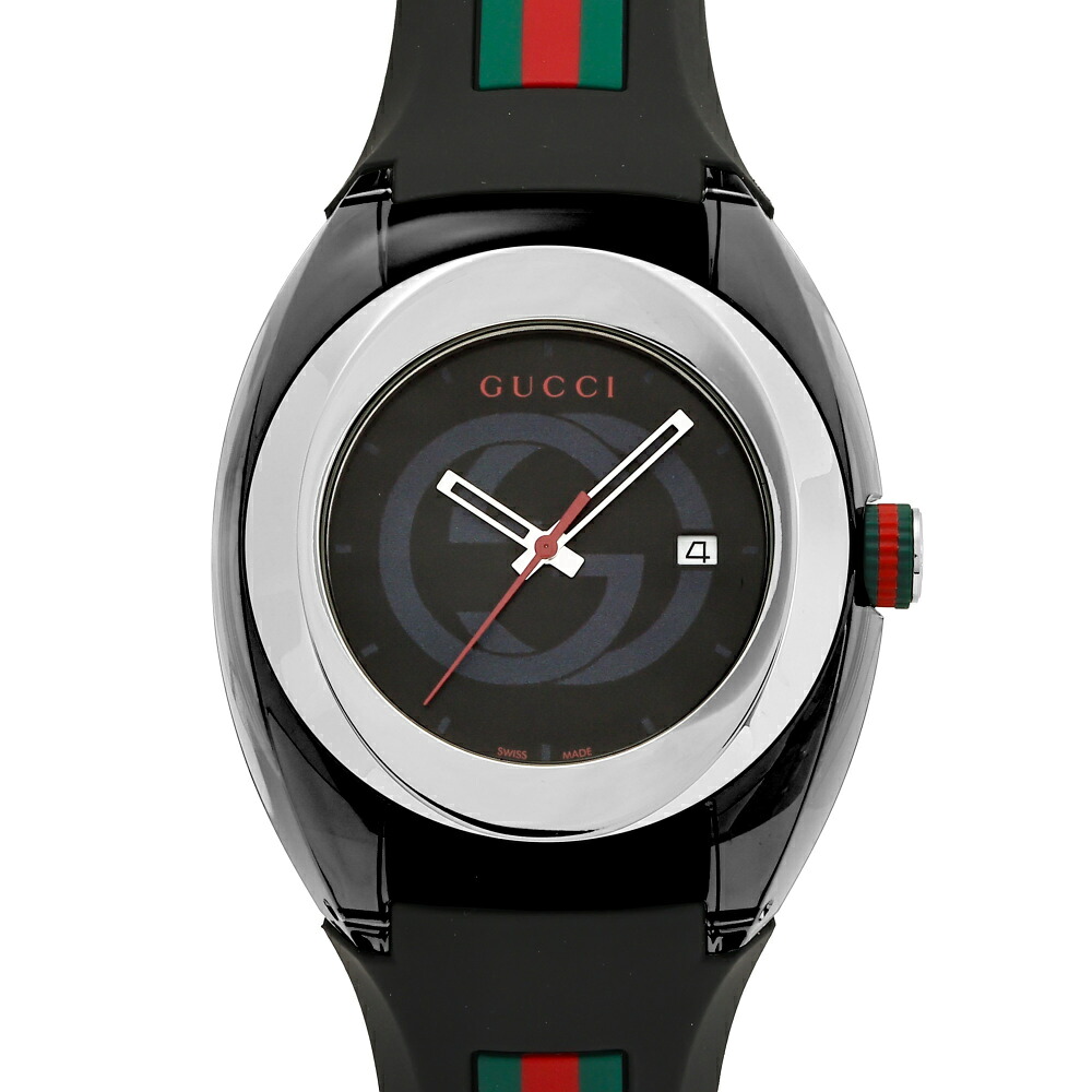 グッチ GUCCI シンク YA137101 黒いこと文字記号盤 新品 ウォッチ メンズ