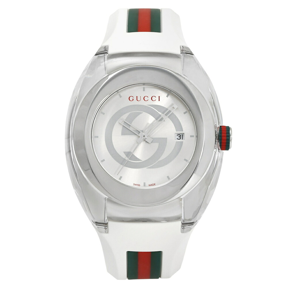 グッチ GUCCI シンク YA137102A しろがね色文字記号盤 新品 ウォッチ メンズ