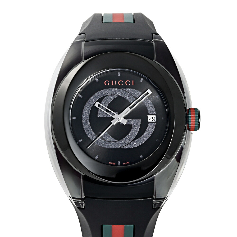 グッチ GUCCI シンク YA137107A 黒いこと文字記号盤 新品 ウォッチ メンズ