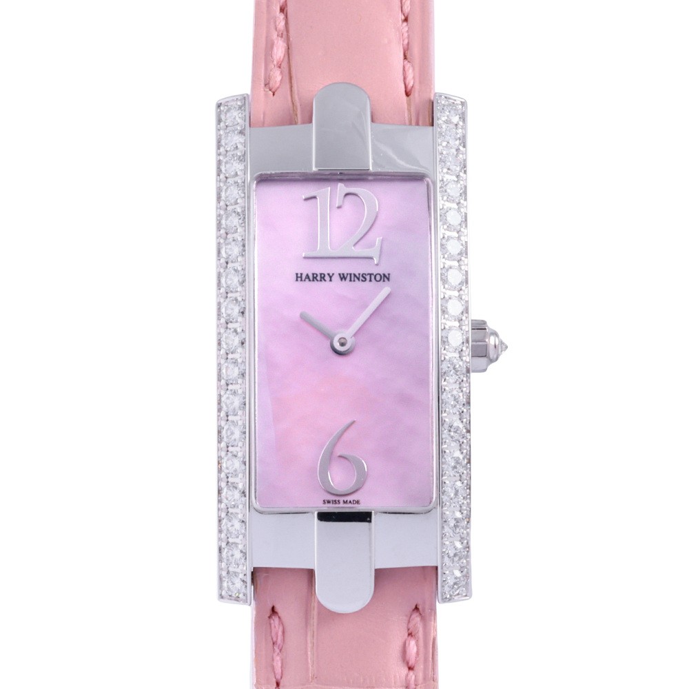ハリー・ウィンストン HARRY WINSTON アヴェニュー C ベゼル・リューズダイヤ 330LQWLMPD21 ピンク文字盤 中古 腕時計 レディース｜ジェムキャッスルゆきざき