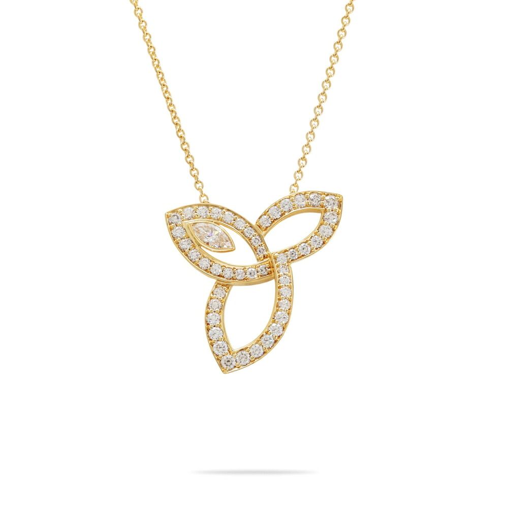 ハリー・ウィンストン リリークラスター K18イエローゴールド ネックレス 中古 ペンダント Necklace チェーン 18金 18K YG USED 中古品 ブランド品 美品 送料無料 ラッピング無料 Pendant｜ジェムキャッスルゆきざき
