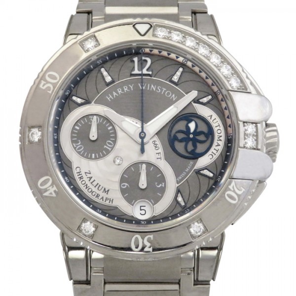 ハリー・ウィンストン HARRY WINSTON オーシャン スポーツ クロノグラフ OCSACH38ZZ007 グレー文字盤 アウトレット 腕時計 レディース｜ジェムキャッスルゆきざき