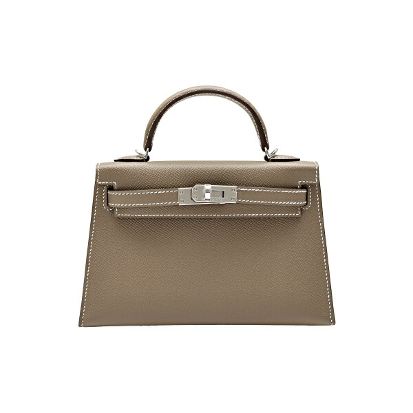 HERMES ケリーポケットコンパクト エトゥープ　ゴールド金具　エプソン HERMES ケリーポケットコンパクト エトゥープゴールド金具エプソン