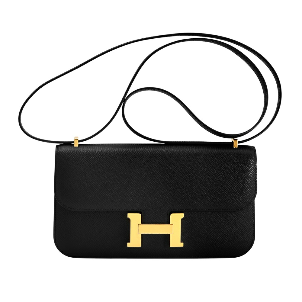 エルメス HERMES コンスタンス エラン ミロワール エプソン ブラック ゴールド金具 K刻印 未使用 バッグ レディース