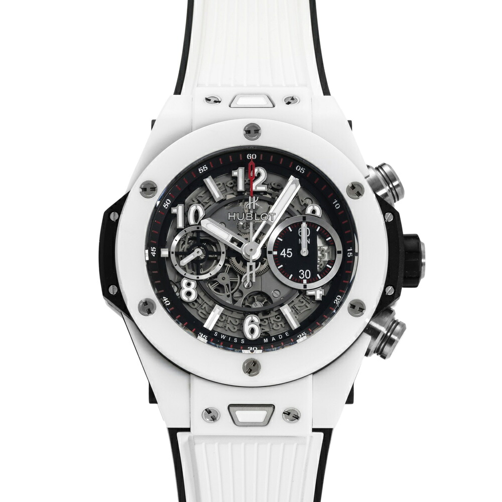 ウブロ HUBLOT ビッグバン ウニコ ホワイトセラミック 411.HX.1170.RX グレー文字盤 中古 腕時計 メンズ 712,000円