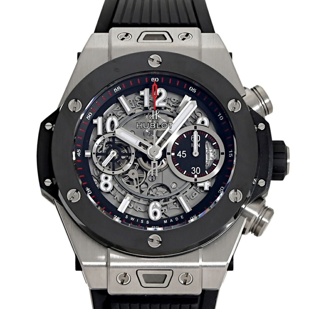 ウブロ HUBLOT ビッグバン ウニコ チタニウム セラミック 411.NM.1170.RX グレー文字盤 中古 腕時計 メンズ