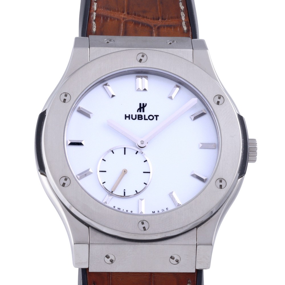 ウブロ HUBLOT 古典派音楽核融合反応 クラシコ ウルトラシン 515.NX.2210.LR 白いこと文字記号盤 中古 ウオッチ メンズ メンズ腕時計-腕時計