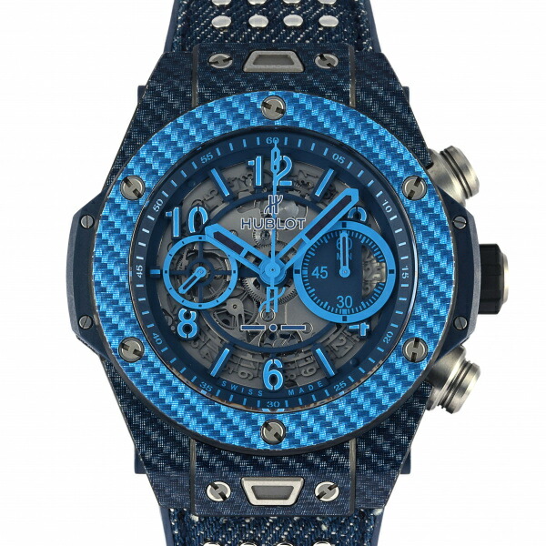 純正　HUBLOT ビッグバン　ウニコ　ラバーベルト　アリゲーター　ブルー ウブロ HUBLOT ビッグバン ウニコ チタニウム ブルーセラミック