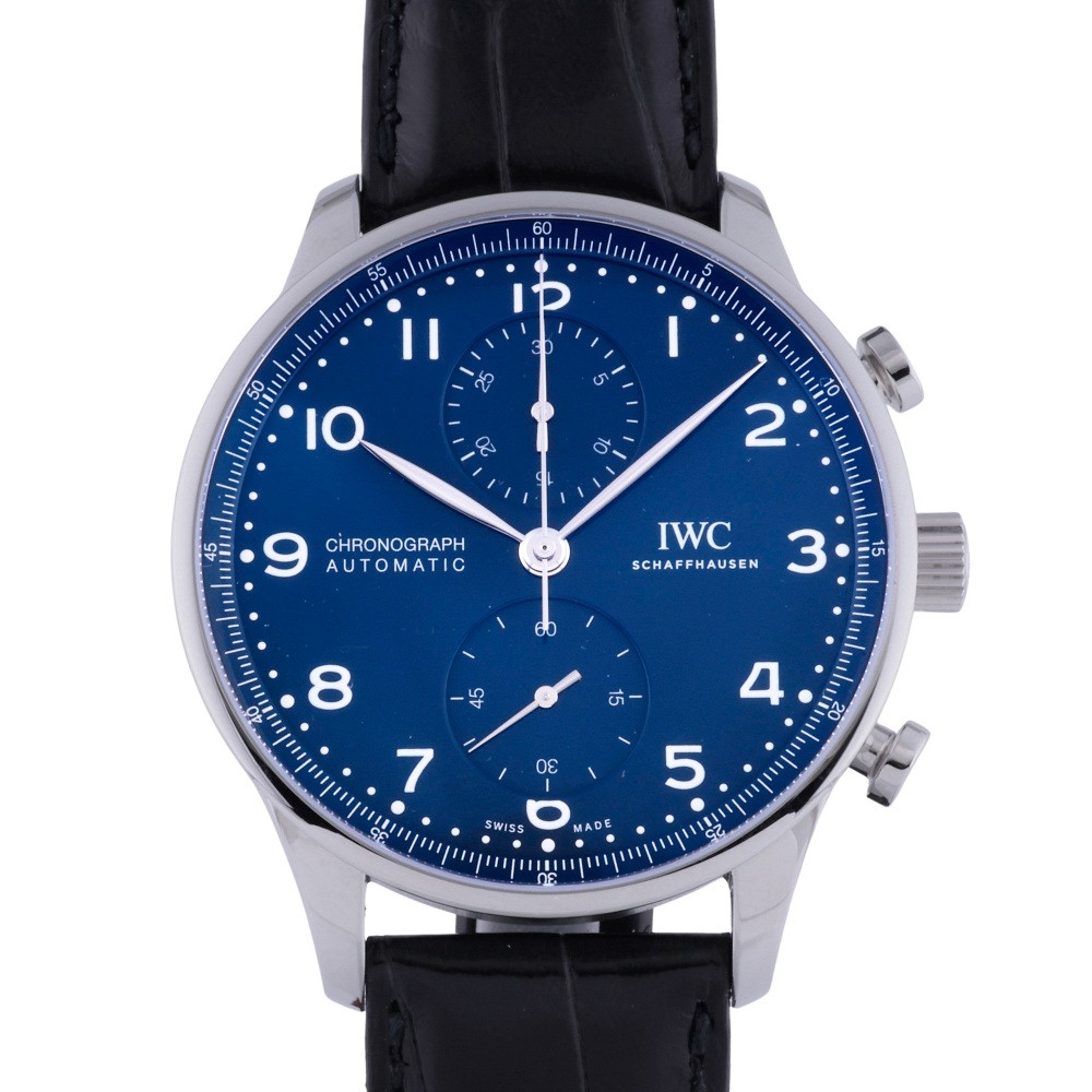 IWC ポルトギーゼ クロノグラフ 150イヤーズ 2000本限定 IW371601 ブルー文字盤 中古 腕時計 メンズ|ジェムキャッスルゆきざき