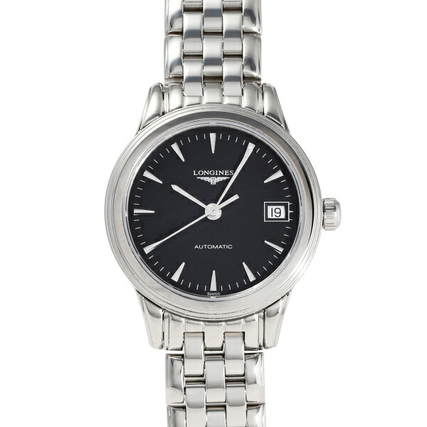 ロンジン LONGINES フラッグシップ L4.274.4.52.6 黒いこと文字記号盤 新品 ウオッチ レディース
