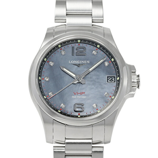美品　ロンジン　コンクエスト　VHP レディース　時計　チタニウム　黒文字盤 LONGINES - 美品 ロンジン コンクエスト VHP レディース 時計