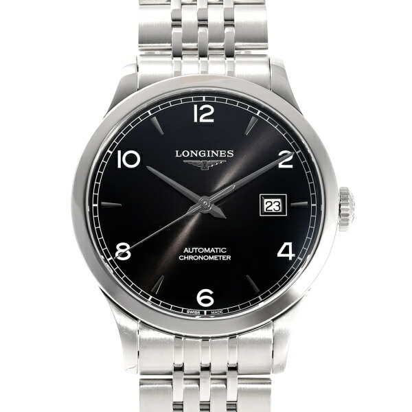 ロンジン LONGINES レコード盤 L2.821.4.56.6 黒いこと文字記号盤 新品 ウォッチ メンズ