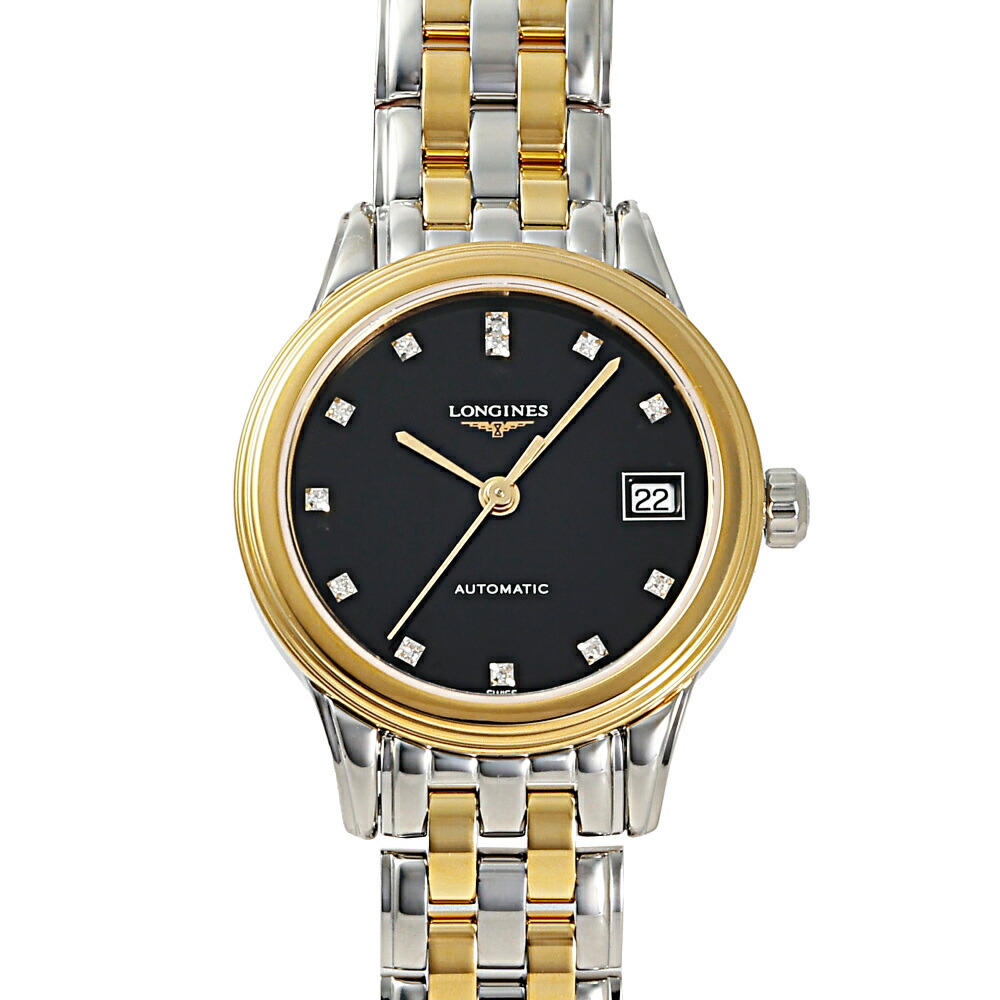 ロンジン LONGINES フラッグシップ L4.274.3.57.7 黒いこと文字記号盤 新品 ウオッチ レディース