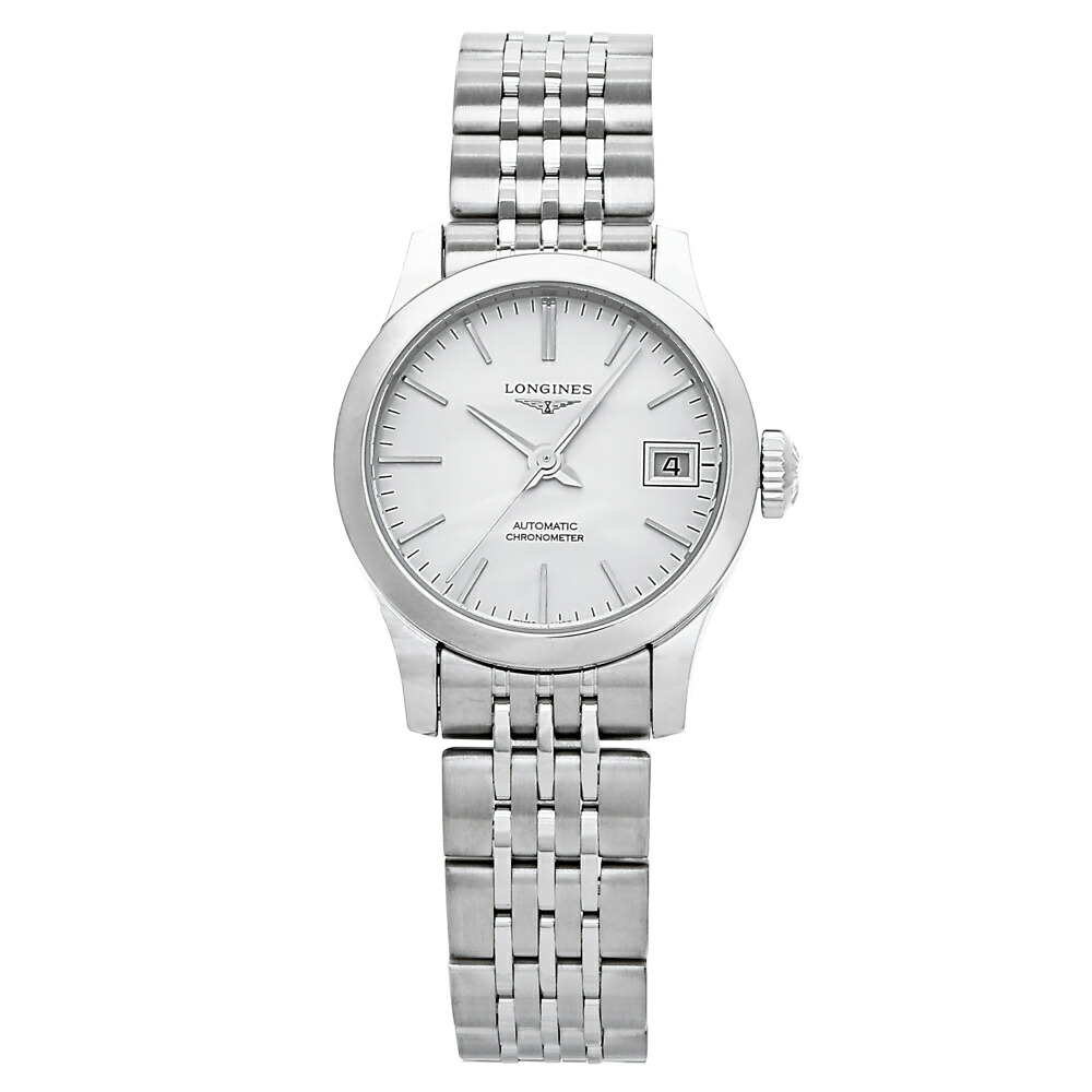 ロンジン LONGINES レコード盤 L2.320.4.72.6 しろがね色文字記号盤 新品 ウオッチ レディース